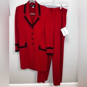 St. John Evening Embellished Knit 2 Piece Suit